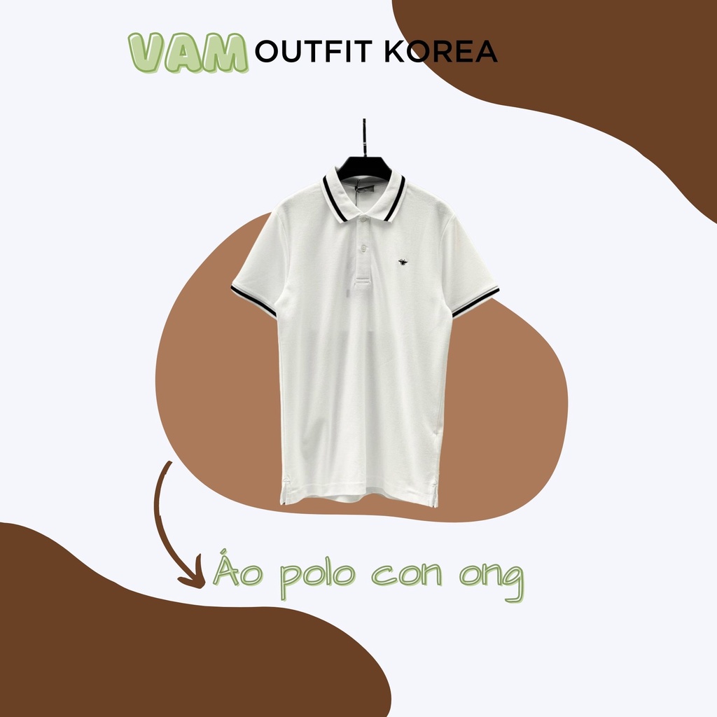 (Ảnh thật) Áo polo chất da cá xịn thêu hình con ong, phom dáng chuẩn ảnh ( hàng cao cấp )