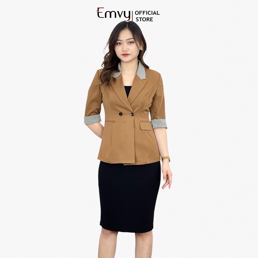 Áo Vest nữ công sở, Vest blazer nữ chất liệu xước hàn cao cấp EMVY H36 | BigBuy360 - bigbuy360.vn