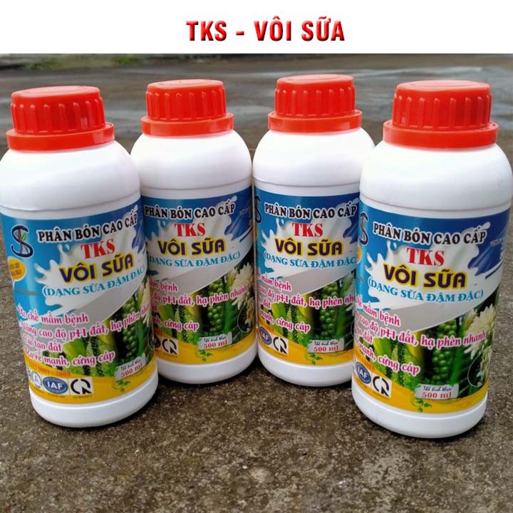 TKS - VÔI SỮA: Ổn Định pH Đất,  Hạ Phèn Nhanh, Kháng Khuẩn, Làm Lành Vết Bệnh - Chai 500ml