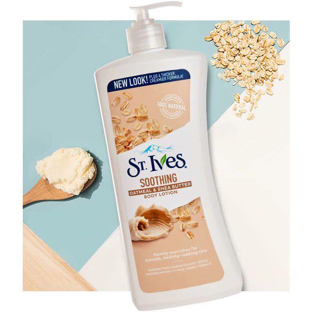 Chính Hãng] Sữa dưỡng thể từ lúa mạch và bơ hạt mỡ trắng sáng da St.Ives Nourish&Soothe Outmeal&Shea Butter Body Lotion