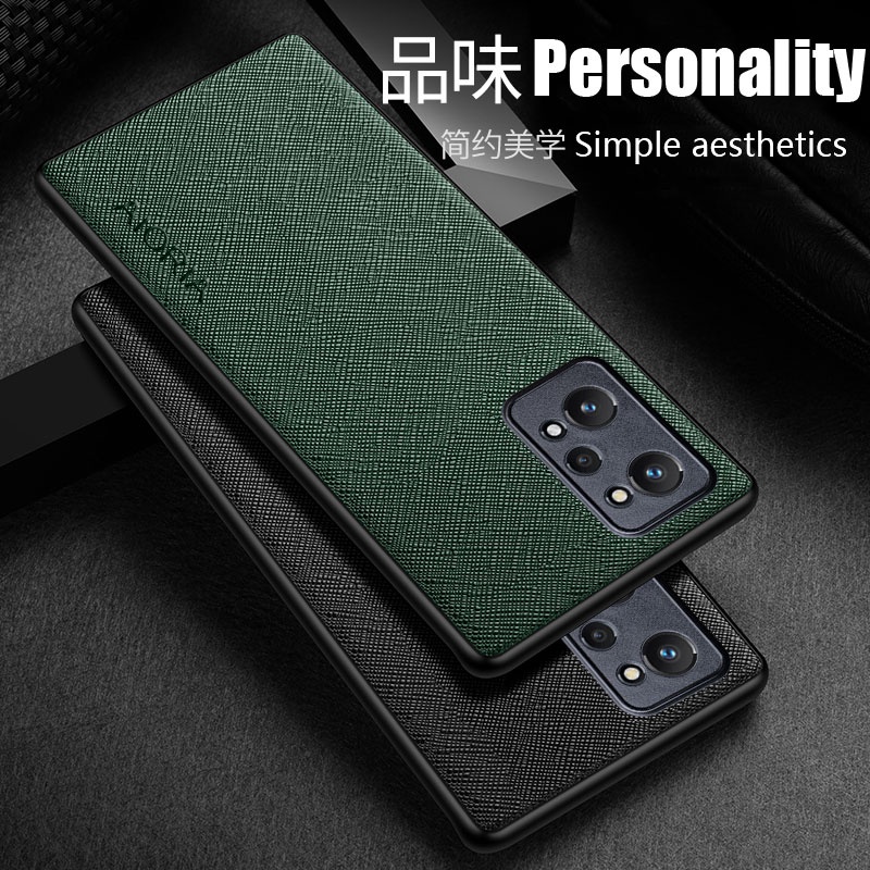 Ốp Bao Da Điện Thoại pu + tpu Họa Tiết Đan Chéo Thanh Lịch Bảo Vệ camera Cho realme gt neo 2 gt neo 2 Ốp