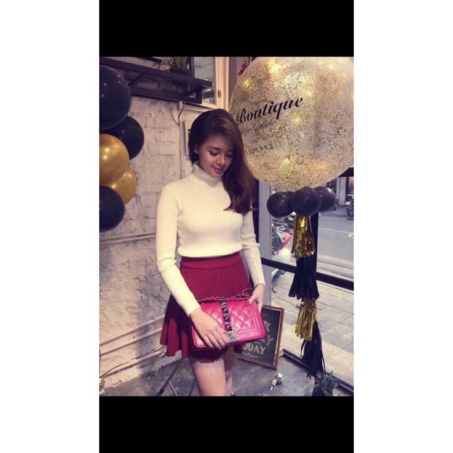 Áo len tăm dài tay cổ lọ cao chất đẹp | BigBuy360 - bigbuy360.vn