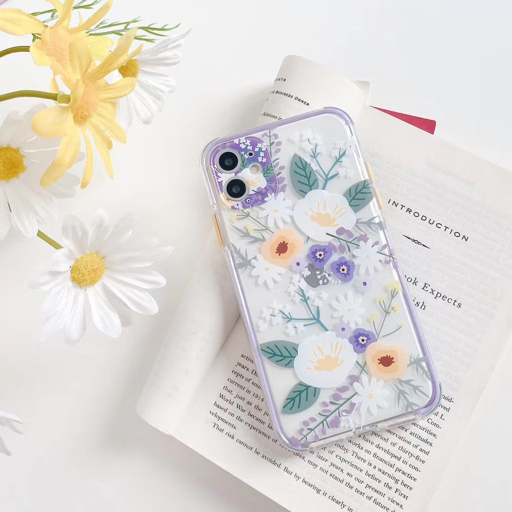 Korean flower 3D relief Case iPhone 11 Pro Promax X XS XR XSmax 6 6s 7 8 plus Phone Case COD | BigBuy360 - bigbuy360.vn