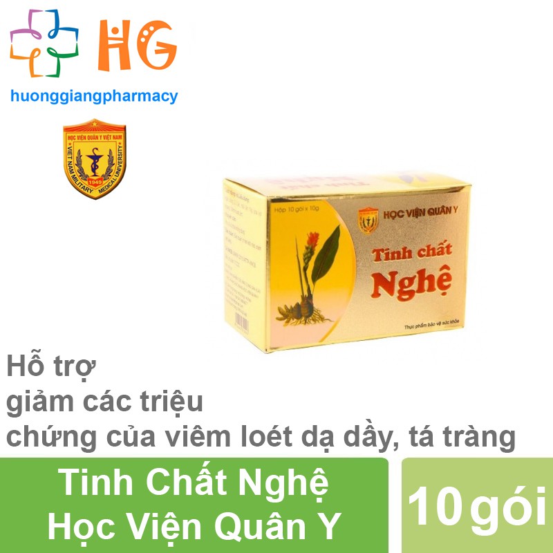 Tinh Chất Nghệ Học Viện Quân Y - Hỗ trợ giảm các triệu chứng của viêm loét dạ dầy, tá tràng (Hộp 10 gói)