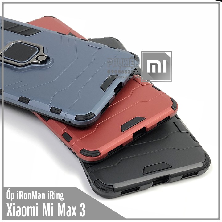 Ốp lưng Xiaomi Mi Max 3 iRON - MAN IRING Nhựa PC cứng viền dẻo chống sốc