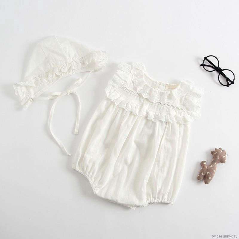 ☀ sunny ღ Bộ áo liền quần phối ren dễ thương cho bé gái