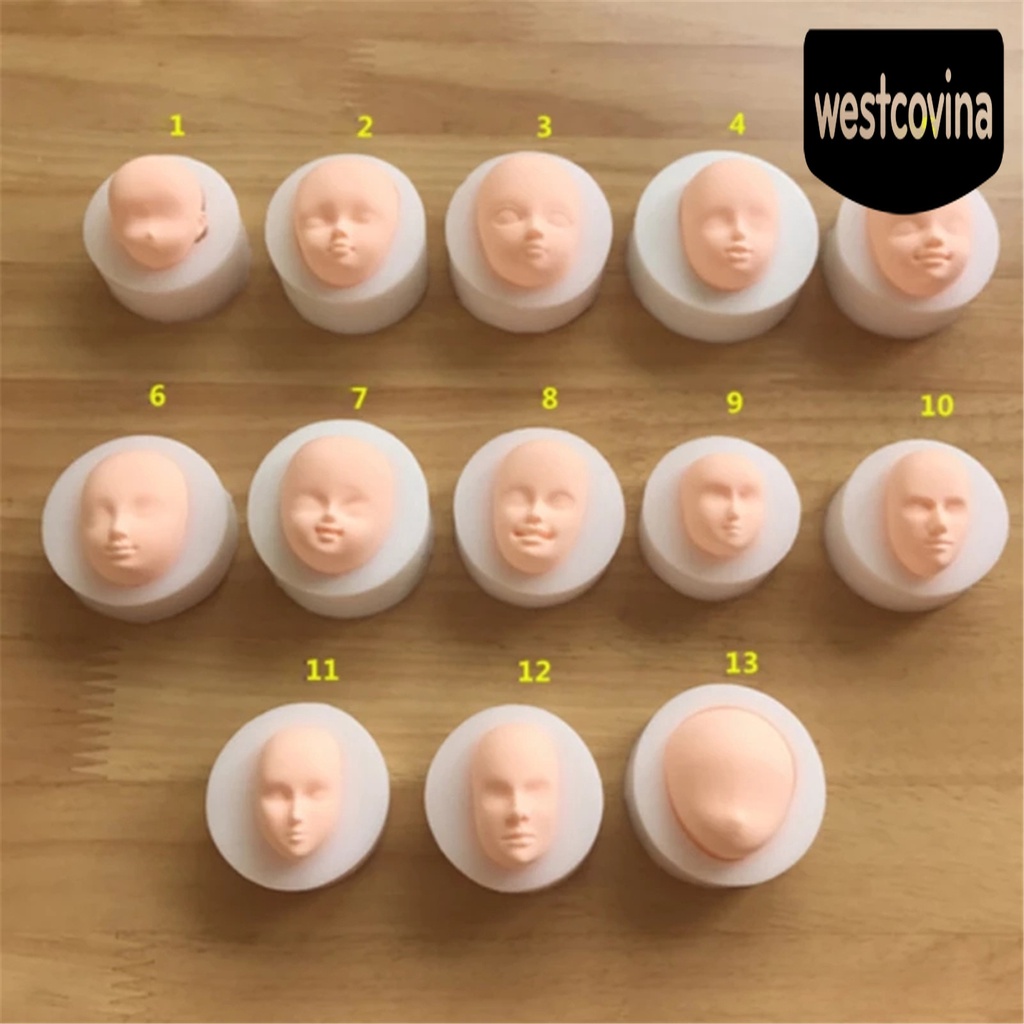 [Hot]☀ Khuôn Làm Bánh / Sô Cô La / Sô Cô La Hình Đầu Búp Bê Bằng Silicone DIY