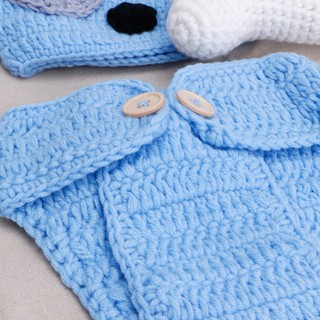 Set đồ đan len cho bé sơ sinh chụp ảnh