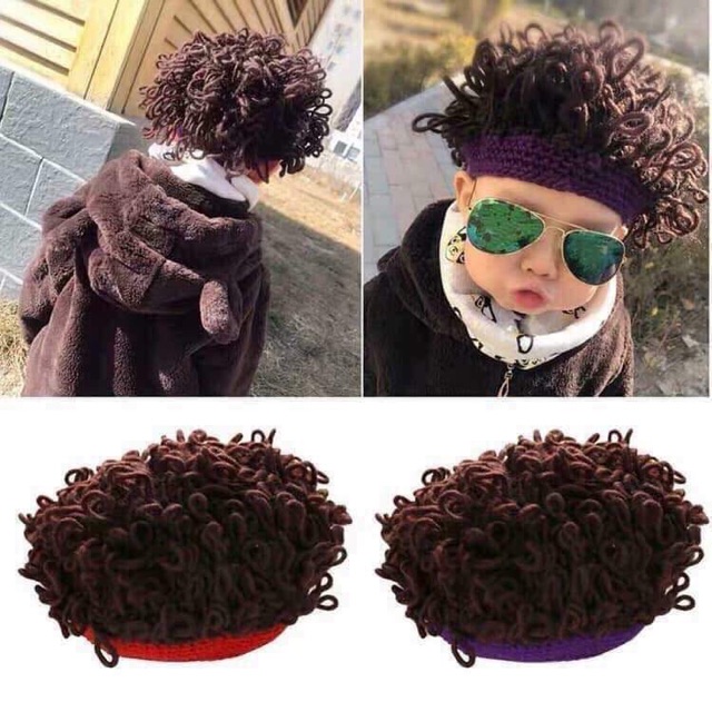 Mũ tóc xù bé trai