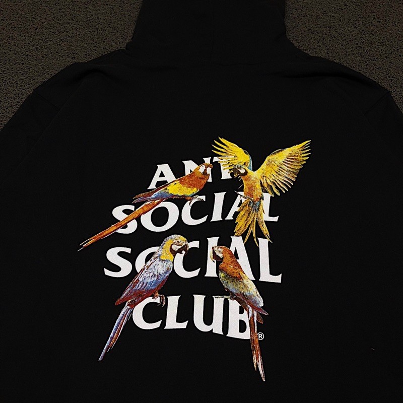 Anti Social Social Club Áo Khoác Hoodie Màu Đen Cá Tính Thời Trang