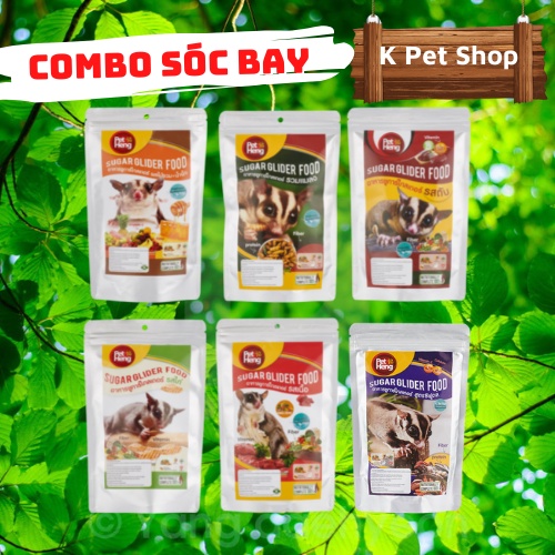 Thức Ăn Combo Sóc Bay Úc  FREE SHIP  Pet Heng 6 Vị Sugar Glider Food Thai Lan Thỏ,Bọ,Sóc,Chinchilla