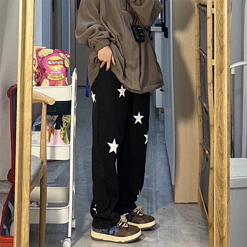 Quần jean dài MMIOT y2k ống rộng màu sắc đơn giản phong cách hip hop đường phố thời trang cho nam và nữ