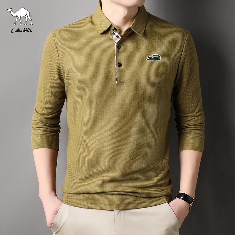 Áo polo Dài Tay Thêu Họa Tiết 7 Màu Lựa Chọn Dành Cho Nam