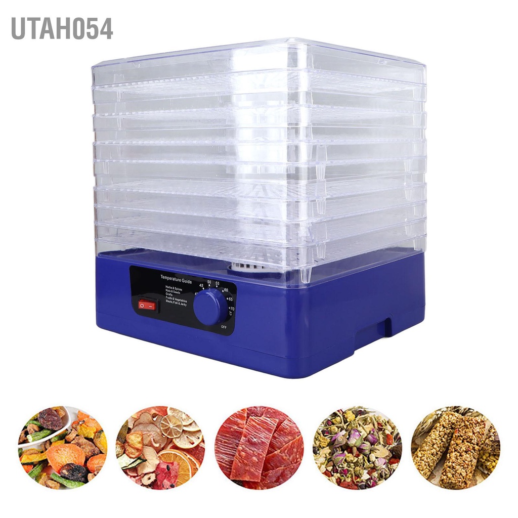 [Hàng Sẵn] Máy sấy hoa quả - Máy sấy thực phẩm tuần hoàn nhiệt cao 8 khay cho nhà bếp 350W【Utah054】