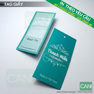 500c Tag tem giấy In theo yêu cầu (Nền màu) treo quần áo hình chữ nhật thẻ treo CANI