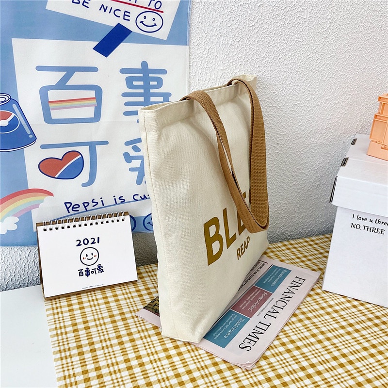 Túi Xách Đeo Vai Bằng Vải Bạt Sức Chứa Lớn Cho Nữ Sinh