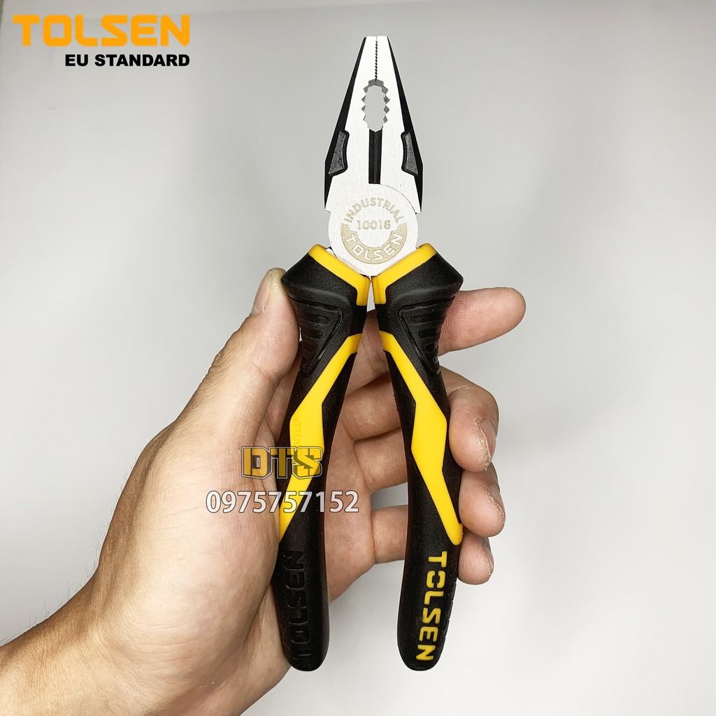 Kìm điện tổ hợp công nghiệp TOLSEN 7 inch/ 180mm, thép CR-V cao cấp mạ Niken chống gỉ – Tiêu chuẩn xuất khẩu Châu Âu