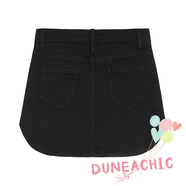 DUNEA Set Áo Tank Top Hai Dây Xếp Ly Họa Tiết Bướm Và Chân Váy Đen Thời Trang Cho Nữ