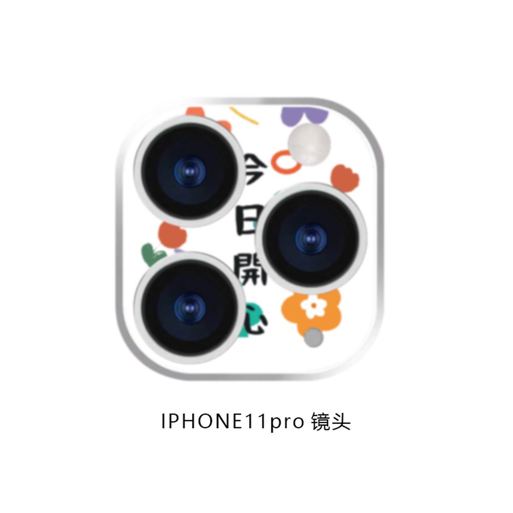 Miếng dán hình hoạt họa đáng yêu bảo vệ ống kính camera sau điện thoại cho Iphone 11 Pro Max