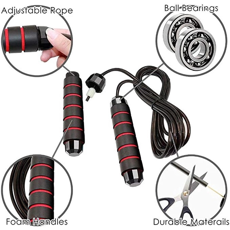 Skipping Rope Tangle-Free with Ball Bearing Rapid/ Speed Jump Ropes Cable With Memory/ Foam Handles for Aerobic Exercise Like Speed Training, Fitness