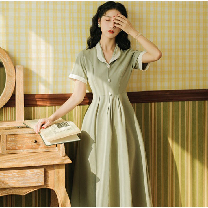Đầm Sơmi Dáng Dài Thiết Kế Đơn Giản Cho Nàng Công Sở