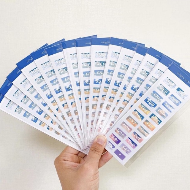 Sticker các thứ trong tuần Mingkit Cotton