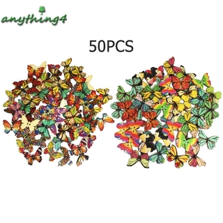Bộ 50 Nút Gỗ Hình Bướm Xinh Xắn