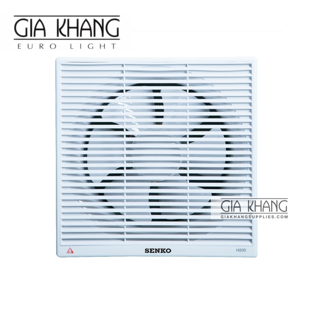 Quạt hút gắn tường SENKO H200 gắn lỗ tường vuông 230mm chạy êm bền bỉ giúp thoáng khí nhanh chóng hàng chính hãng