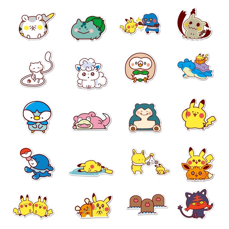 36Pcs/set Pokémon Sticker Pikachu Japanese Anime Waterproof Stickers Decal for Toys