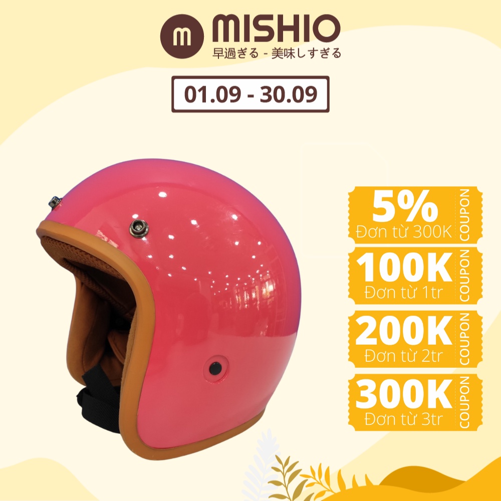 Mũ bảo hiểm 3/4 đầu nhựa chống va đập Mishio