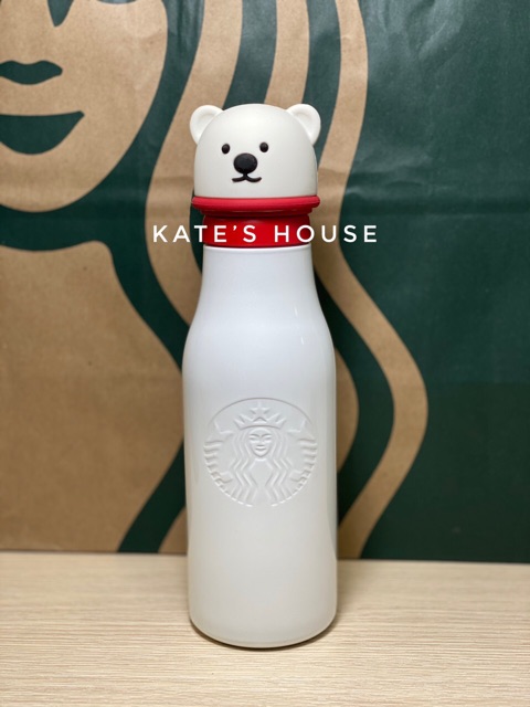 Bình giữ nhiệt Giáng Sinh Taiwan 2019 - gấu trắng