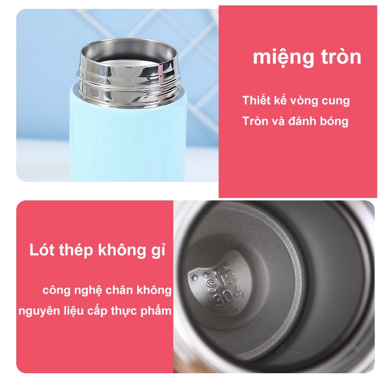 Bình Giữ Nhiệt Cao Cấp 500ml Có Đèn LED Hiển Thị Nhiệt Độ Kỹ Thuật Số Hiển Thị Kỹ Thuật Số Cốc Nước Học Sinh