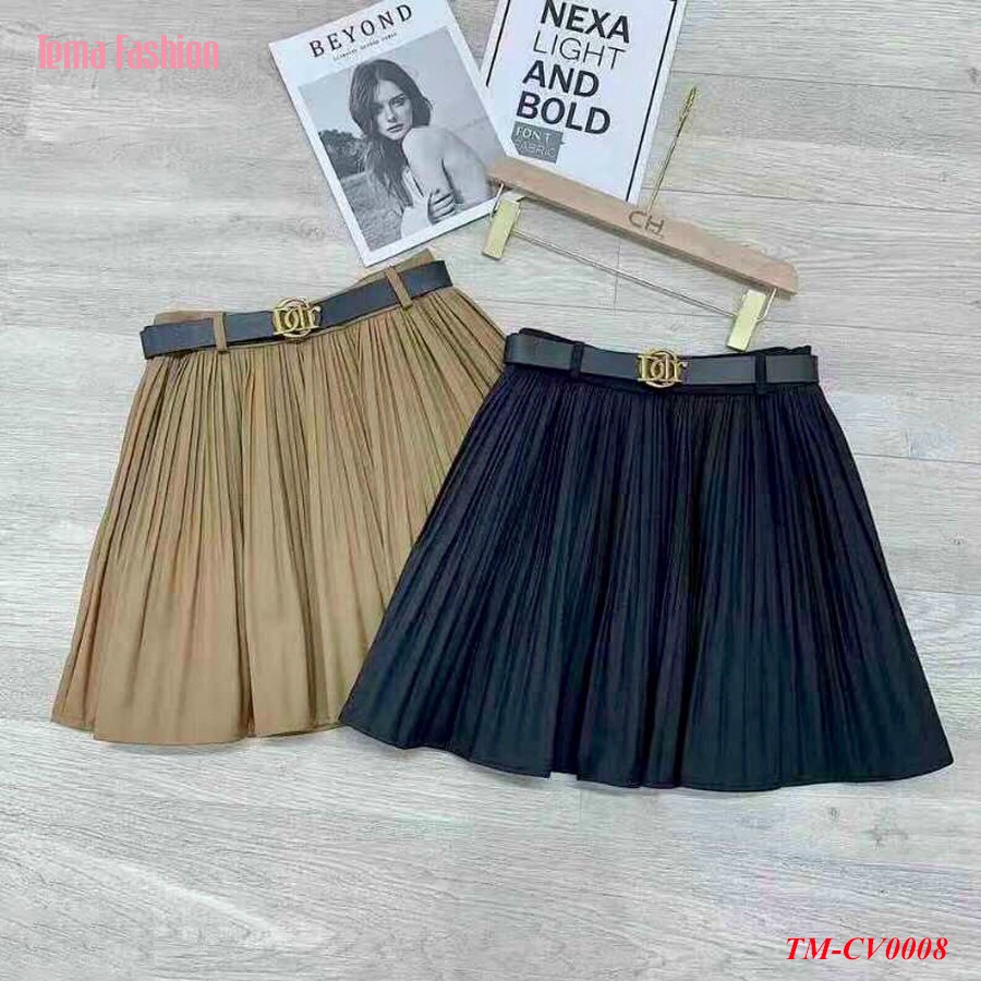 Chân váy xêp ly ngắn cạp chun TEMA dáng chữ A đai chun kèm tag | BigBuy360 - bigbuy360.vn