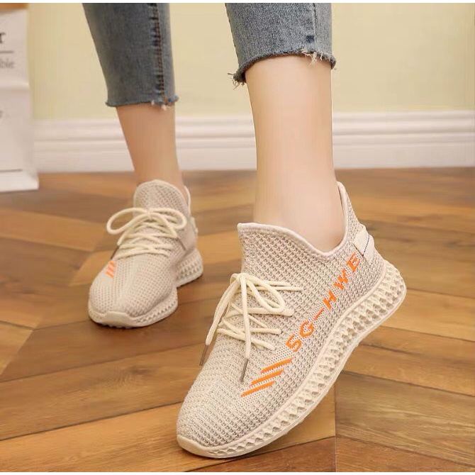 Giày thể thao nữ WEII  vải thoáng khí đế đan cực nhẹ êm chân Sử Dụng Đa Năng Chạy Bộ Thể Dục, Tập Gym Đi Chơi