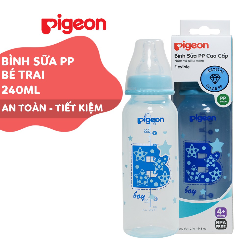 Bình Sữa Cao Cấp Pigeon Flexible Hình Chữ B 120ml/ 240ml