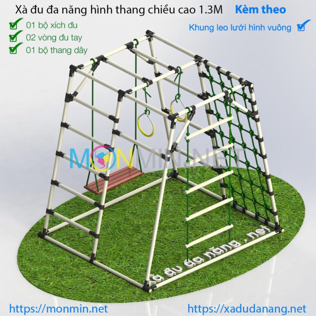 Xà đu đa năng Satech - Khung vận động cho bé - Hình hộp thang cân - Bộ cao 1.3m: Trò chơi 1 3 4 5 7