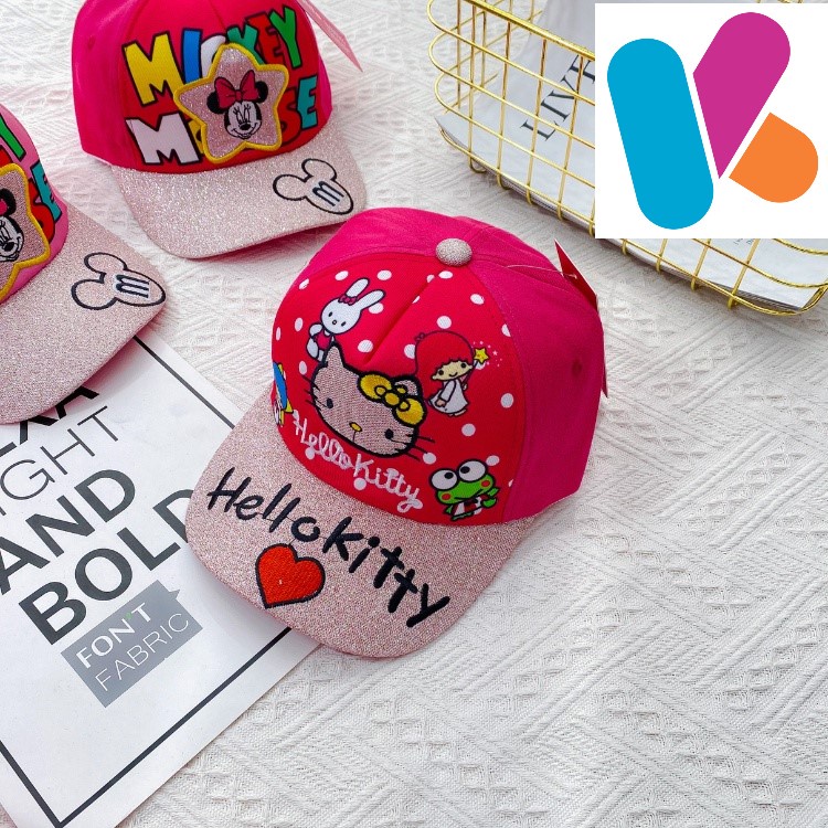 Mũ Lưỡi Trai Cho Bé Gái Họa Tiết Hello kitty cho bé 3-10 tuổi