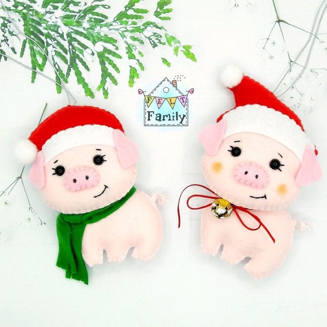 Heo bông vải nỉ handmade (quà tặng giáng sinh)