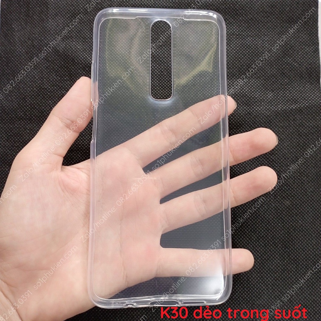 Ốp lưng Xiaomi Redmi K30/K30 Pro/K30 Pro Zoom dẻo trong suốt cao cấp có viền cam, cạnh chống sốc bền đẹp
