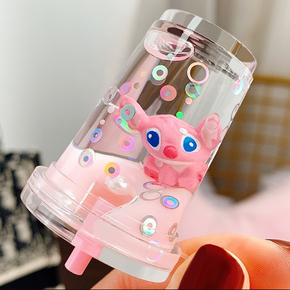 Móc khóa Trà sữa hình Stitch xanh đáng yêu