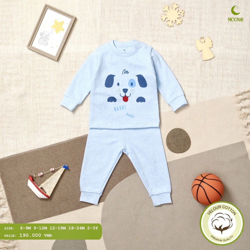 bộ nỉ bé trai/ bé gái cao cấp moon (6m-3y)