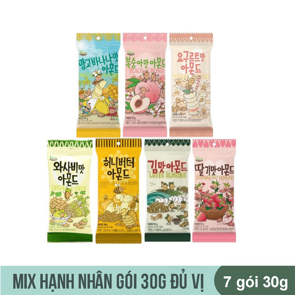 Hạnh Nhân HBAF Tẩm Các Vị - Gói 30g, Các Vị Tự Chọn