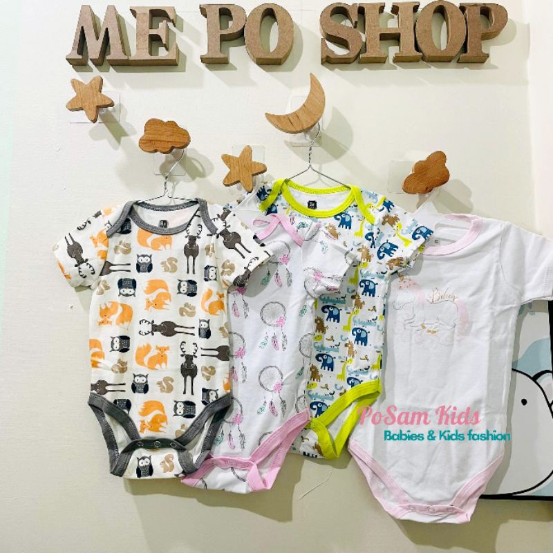 (Chọn mẫu)( Size 9-12m)Bodysuit, body chip cộc tay xuất Mỹ cho bé trai bé gái, hàng xuất xịn-PoSam Kids