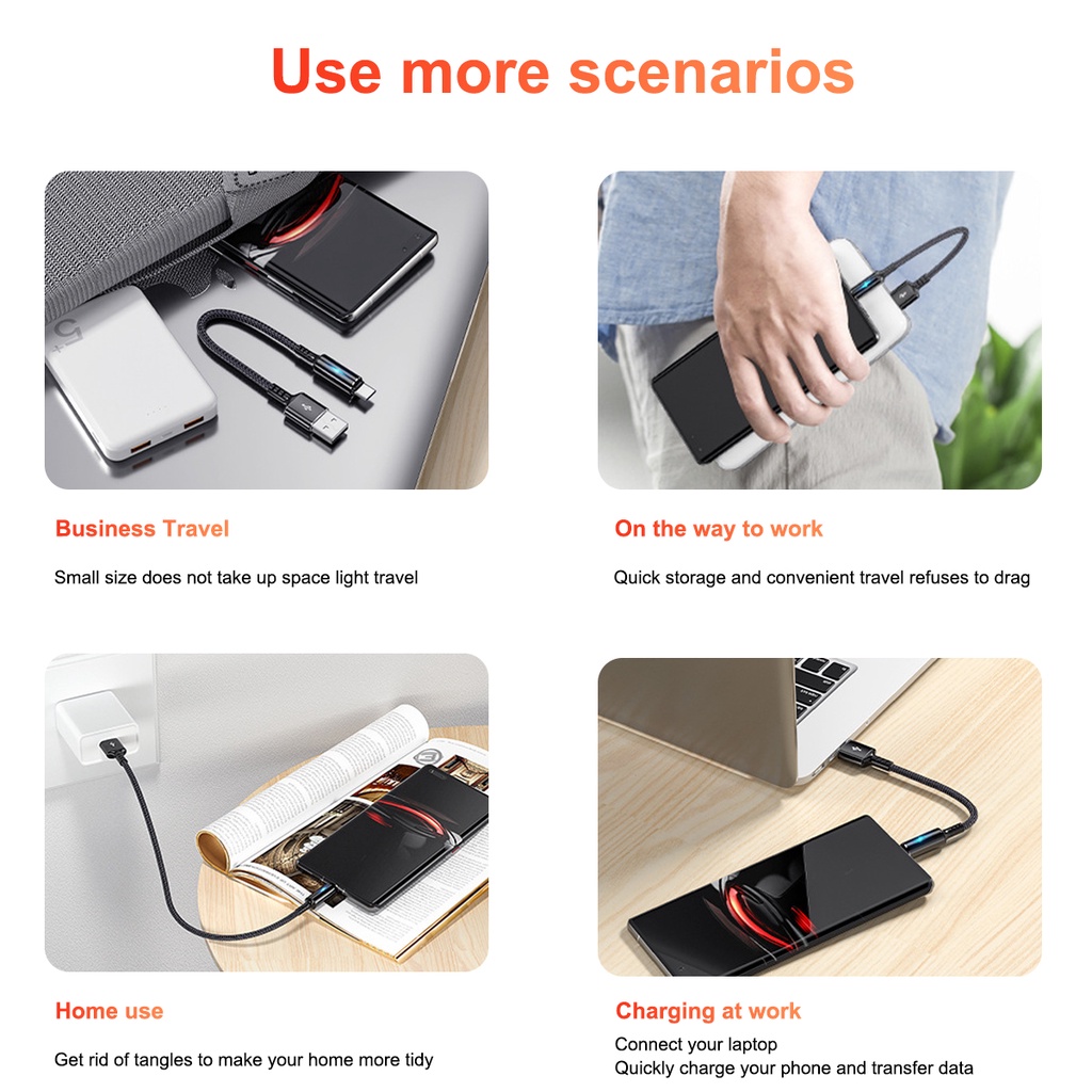 Dây cáp sạc GUUGEI USB Type C 25cm 2.4A chuyên dụng cho Huawei Android chất lượng cao