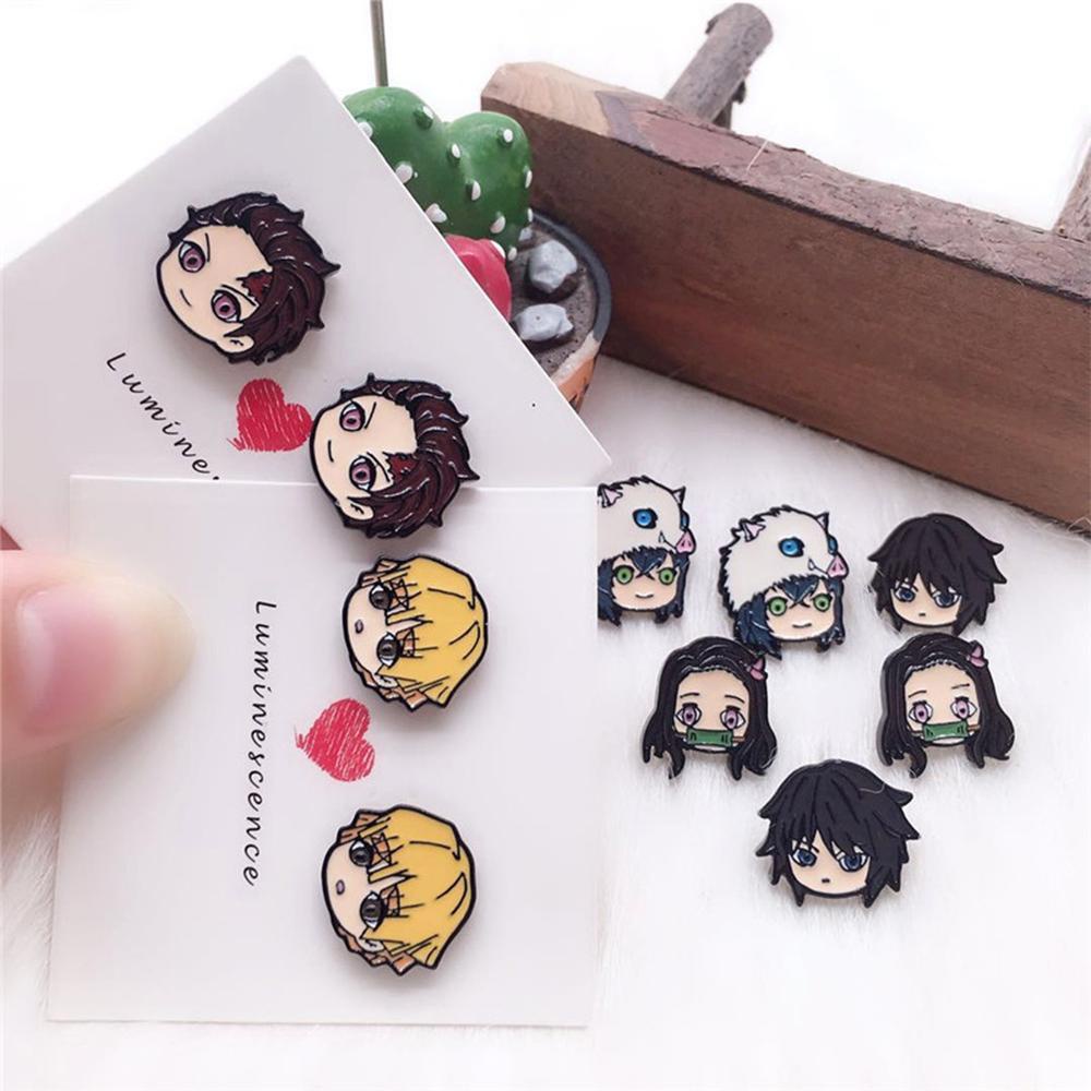 Bông Tai Dạng Kẹp Bằng Acrylic Họa Tiết Hoạt Hình Demon Slayer Kimetsu No Yaiba Kamado Tanjirou Nezuko 2life
