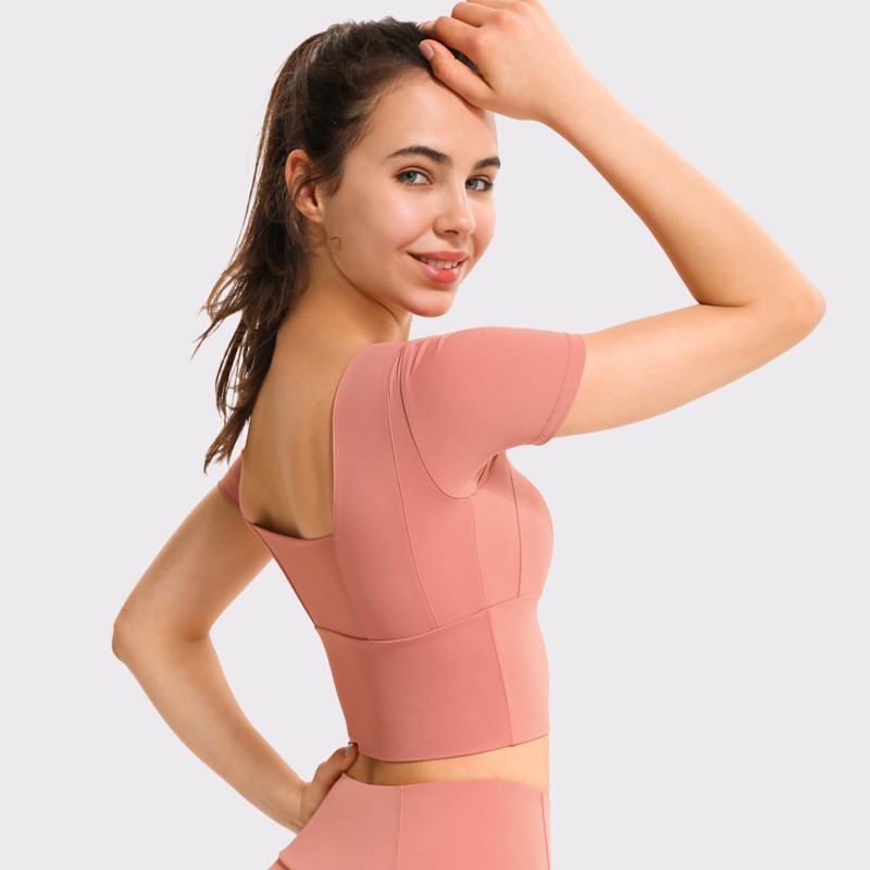 Áo thun HOPPE FUMENG ngắn tay ôm dáng thời trang dành cho nữ tập thể thao