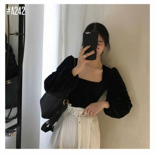 [KÈM QUÀ TẶNG] Áo cổ vuông tay phồng dài thanh lịch