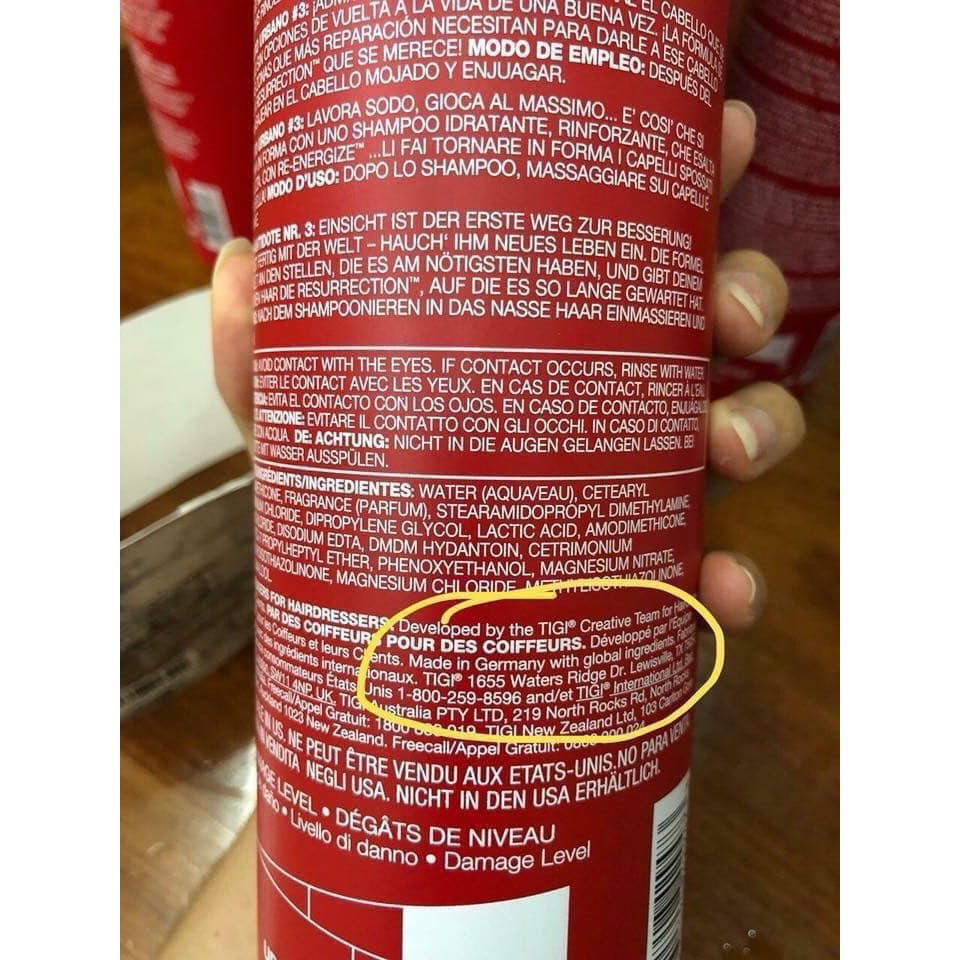 Dầu gội Tigi màu đỏ BED HEAD TIGI URBAN ANTIDOTES Resurrection Shampoo | BigBuy360 - bigbuy360.vn