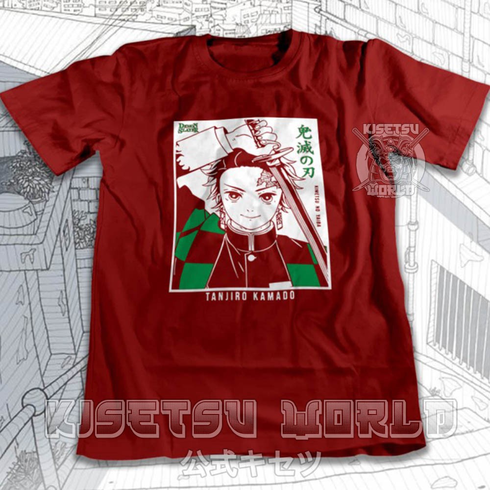 Áo phông KIMETSU NO YAIBA DEMON SLAYER TANJIRO KAMADO THE SWORDMAN Baju Jepang x 6159