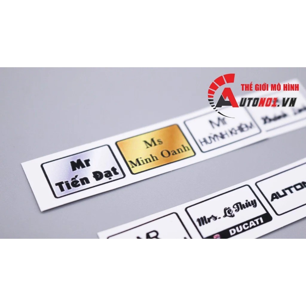 BIỂN SỐ LÀM THEO TÊN KHÁCH HÀNG - 10 BIỂN TỈ LỆ 1:12 PK555